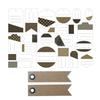 Perforated Labels - YOUDOIT - Black, Gold &; White - 21 Pieces - 20 Kraft Pennant Labels - 5x1.2 Cm