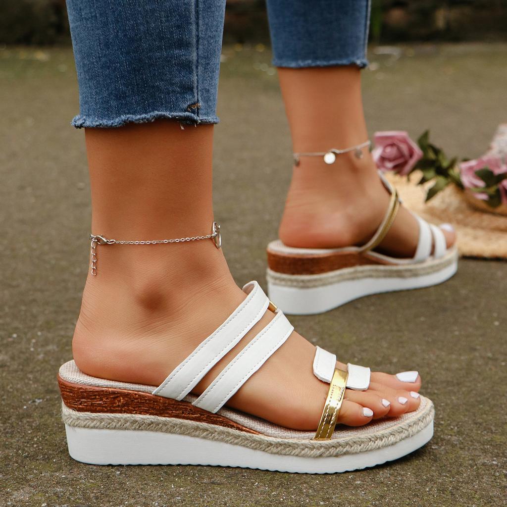 Summer New Women Fashion Sandals Comfortable Sport Sandals Open Toe Non-Slip Cut Out Soft Female Wedges Slippers Plus Size 43