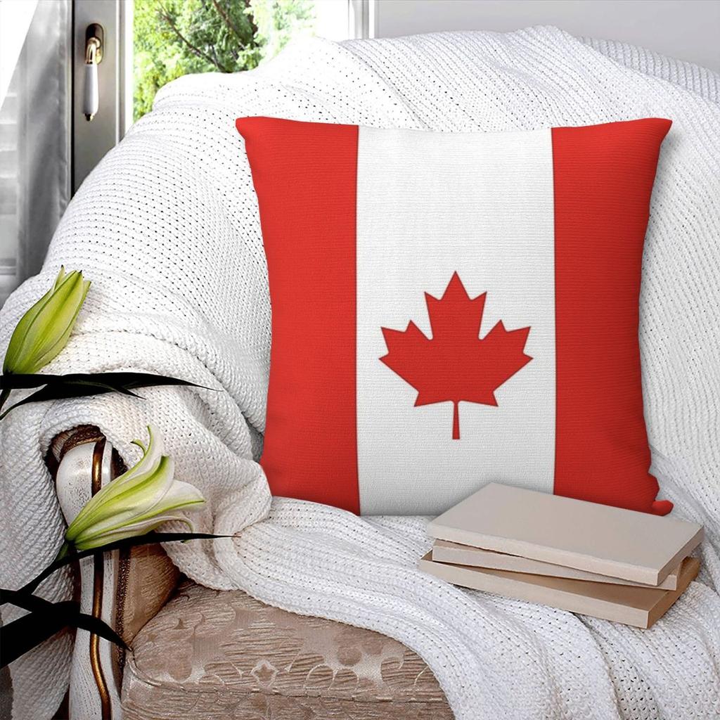 Canada Flag National Culture Square Pillowcase Pillow Cover Polyester Cushion Decor Comfort Throw Pillow for Home Car