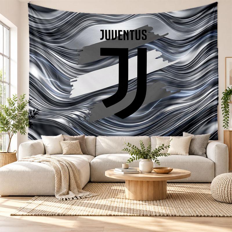Juventus FC Wall Tapestry, Soft Fabric Wall Hanging, Decorative Backdrop For Bedroom Home Wall Art