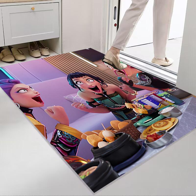 K-Pop Demon Hunters: Netflix Animation carpet floor mats Doormat Bathroom mat Office chair cushion Fashion