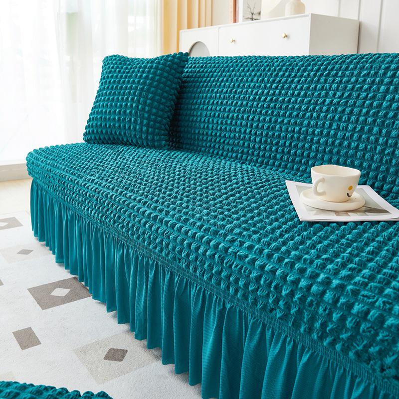 Чехол для дивана-кровати из однотонной ткани Seersucker, без подлокотников