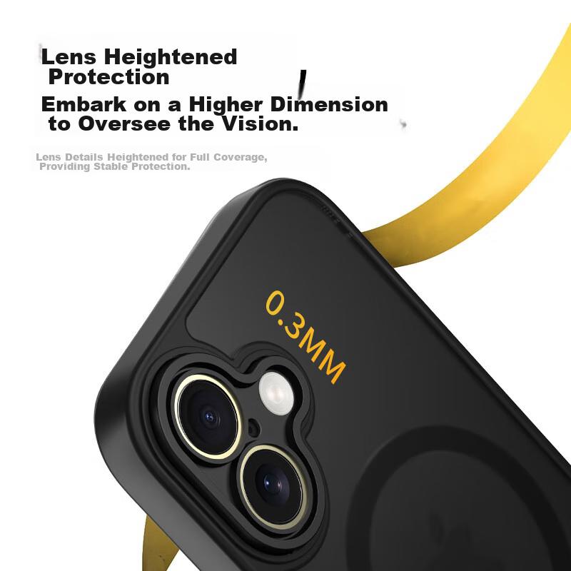 IPhone 16 Plus Case, 16 Plus Protective Cover, Wireless Charging Compatible, Frosted Anti-Drop Lens Full Protection Soft Edge Case, Midnight Black