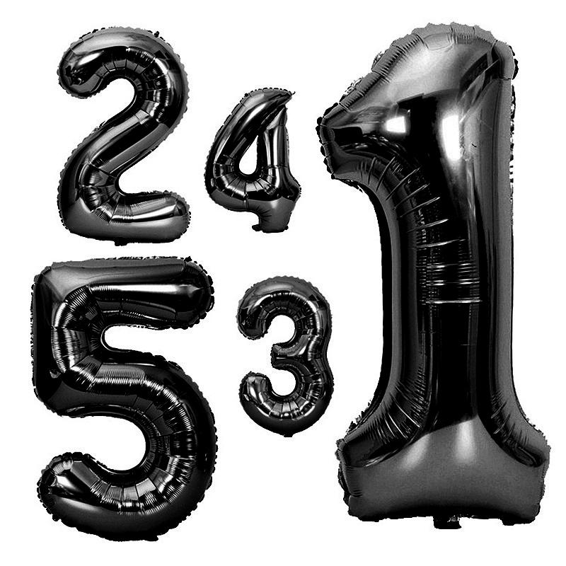 40Inch Rainbow Number 0-9 Foil Balloons Happy Birthday Wedding Party Decoration Adult Colorful Helium Balloon Globos Kids Gift