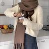 230*37cm Women's Elegant Chunky Knit Shawl Scarf - Super Warm, Windproof & Chunky Winter Accessory, White - Perfect for Fall & Winter Fashion