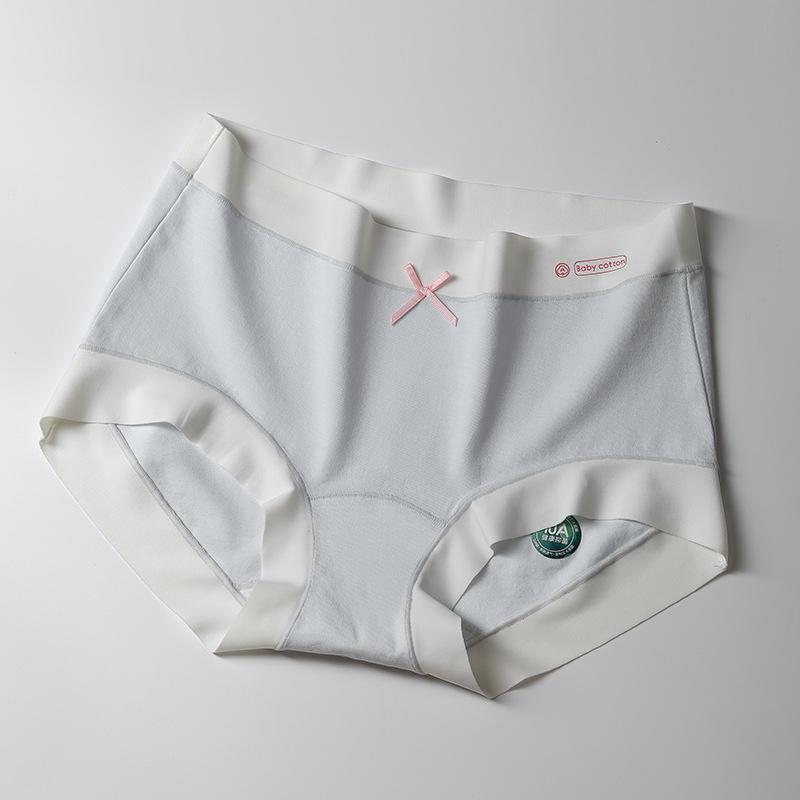 Женские весенне-летние трусы-слипы из чистого хлопка класса 10A с антибактериальным эффектом, с удлиненной ластовицей и средней посадкой