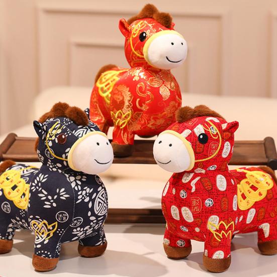 Blessing Horse Plush Toy Chinese Style Stuffed Horse Doll Good Luck Horse 2026 New