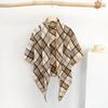 New Triangular Scarf Ralph Old Money Style Maillard Shawl Scarf Women's Winter Coffee Colored Scarf Plaid Shawl