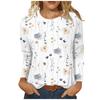 Women's Fashion Casual Long Sleeve Print Round Neck Pullover Top Blouse Tops for Women Womens Tops and Blouses 2024 Dressy Tops