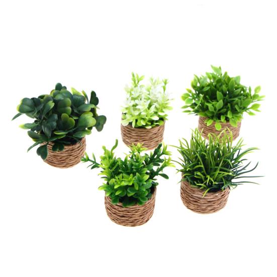 Миниатюрные растения бонсай, аксессуары, горшечные растения, декор, искусственные зеленые растения для кукольных домиков, настольная полка, мини-украшения для дома, мини-горшки для бонсай