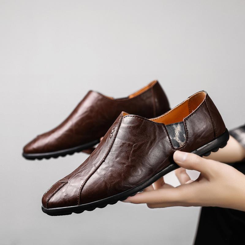 Весенние кожаные туфли мужские формальные туфли одинарные туфли плоские рабочие туфли одна нога шапочки мужские