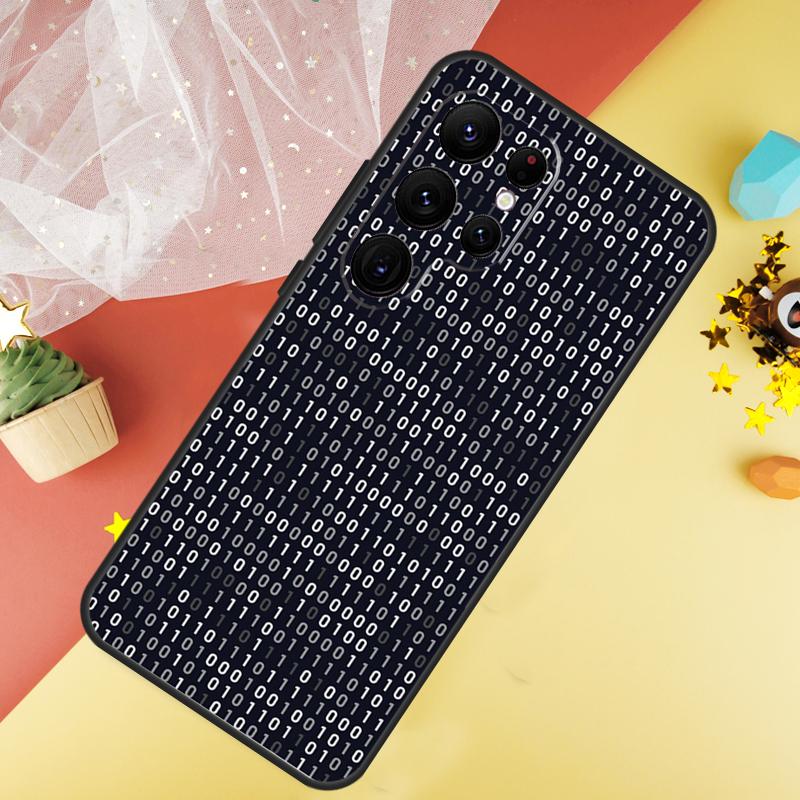Hacker Binary Matrix Rain Phone Case For Samsung Galaxy S25 Ultra S21 S20 S22 S23 Ultra S9 S10 Plus S24 FE Cover Coque