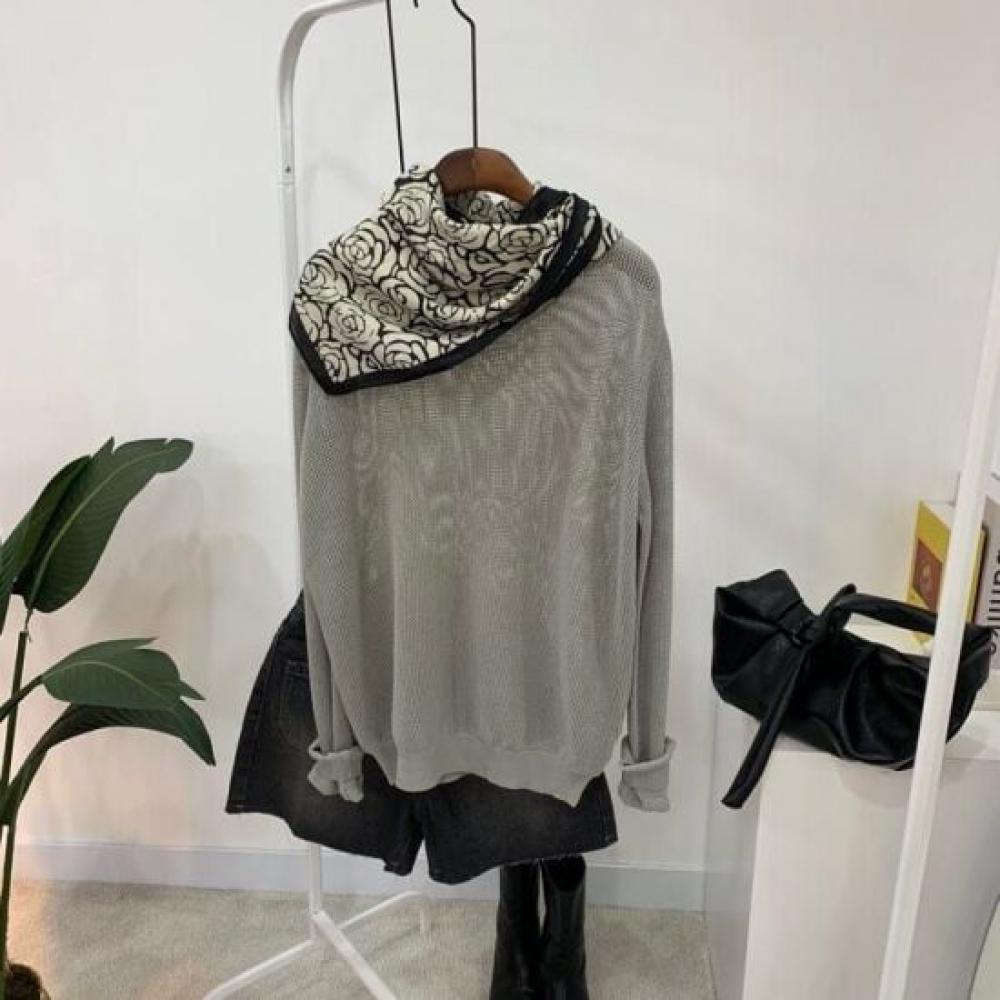 C S In The Room Koyu Sheer Knit overSized Long Sleeve 4 ColorS