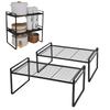 2Pack Cabinet Shelf Organizer Storage Rack Stackable Spice Rack Kitchen Space Saving Double-Layer Shelf  Under Sink Storage Rack