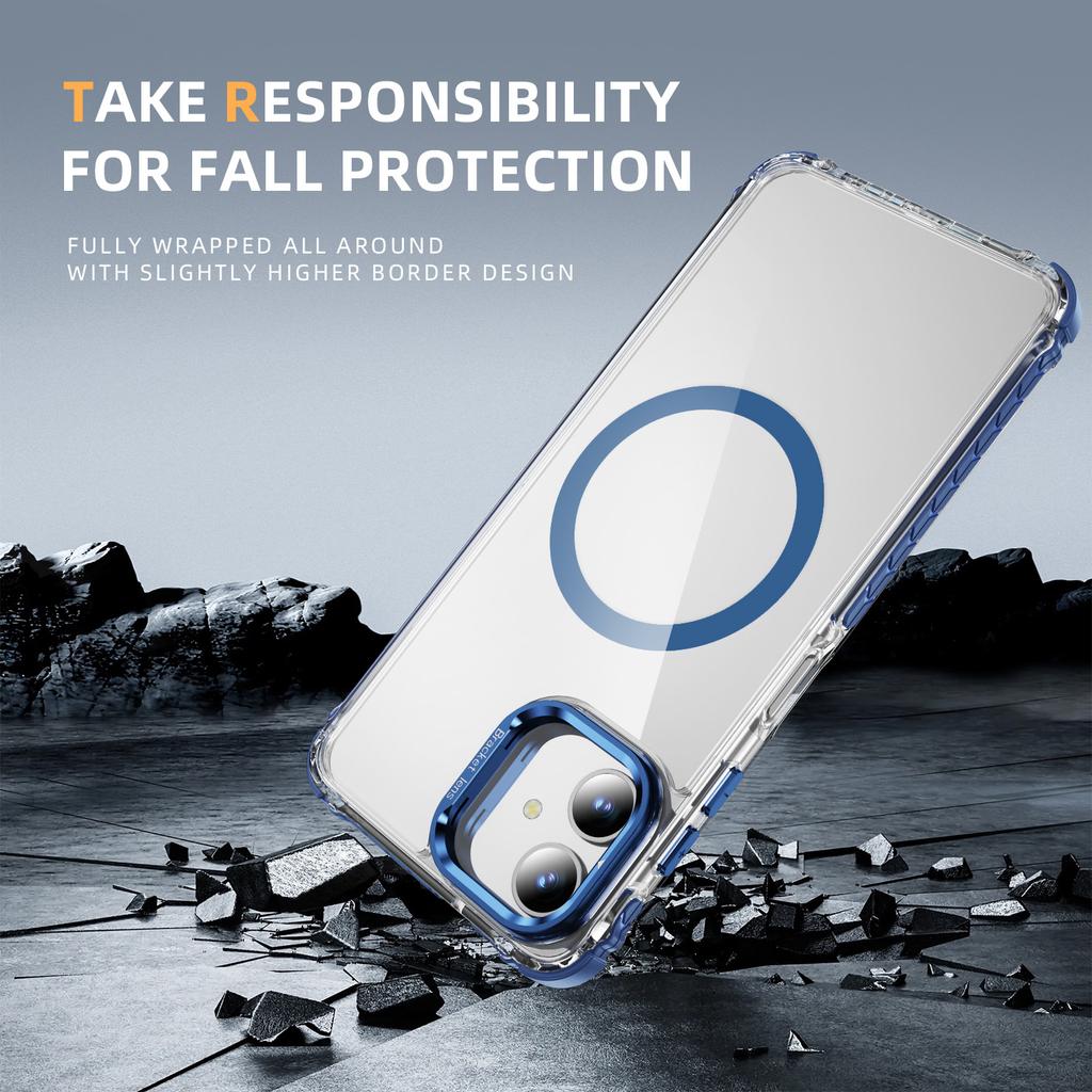 For Samsung Galaxy A05 4G Clear Phone Case with Lens Kickstand Cover Compatible with MagSafe