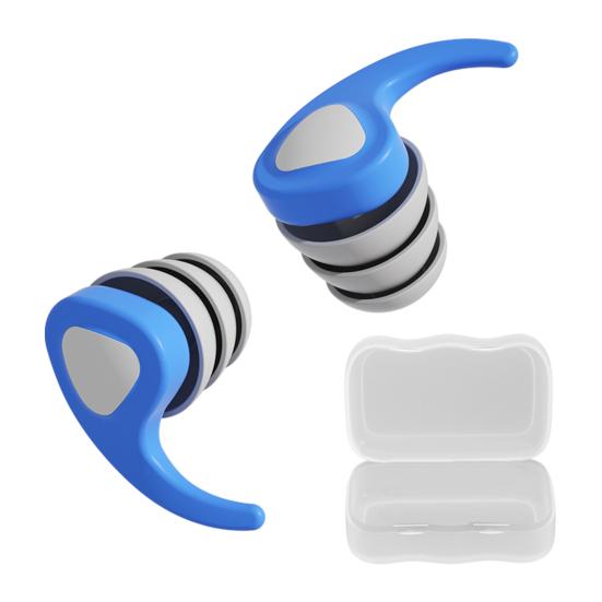 2Pcs Silicone Noise Reduction Earplugs Washable Waterproof Reusable Hearing Protection Swimming Concerts Work Study Sleeping Silent Earplugs
