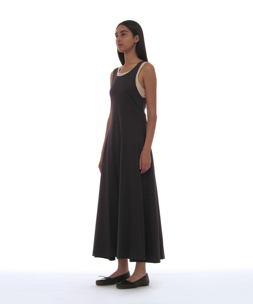 Partimento Woman Pwc Overlay Sleeveless Maxi Dress_Charcoal