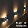 1pcs LED Induction Night Light Wireless USB Charging Human Body Induction Wall Light Bedroom Corridor Cabinet Bathroom Night Light