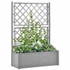 VidaXL Raised Garden Bed with Trellis and Watering System Grey