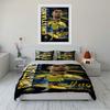 Yellow and Blue Soccer Bedding Set Bedding Duvet Cover Set Duvet Cover Pillowcases Home Decor (1 * Duvet Cover 2 * Pillowcases, without duvet insert)