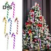 6 Pcs Christmas Cane Pendants for Tree Window Contrast Color with Hanging Cord New Year Party Hotel Office Home Decoration Ornament Holiday Gift