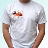 Белый детский мужской T-shirt с принтом муравья, насекомого, животного - размеры s s для детей, малышей