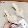 Womens High Heeled Slippers Pointed Sandals Fashion Comfortable Casual Home Shoes Non Slip Breathable