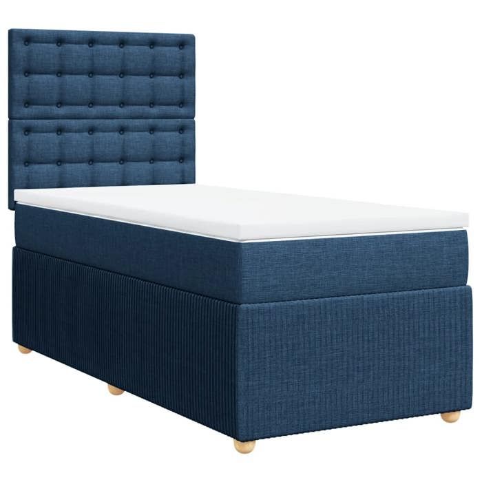 VidaXL Sommier à lattes de lit avec matelas Bleu 80x200 cm Tissu 3294203