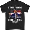 Charlie Kirk Shirt, True Patriot 1993-2025 Rip Memorial American Flag T-Shirt