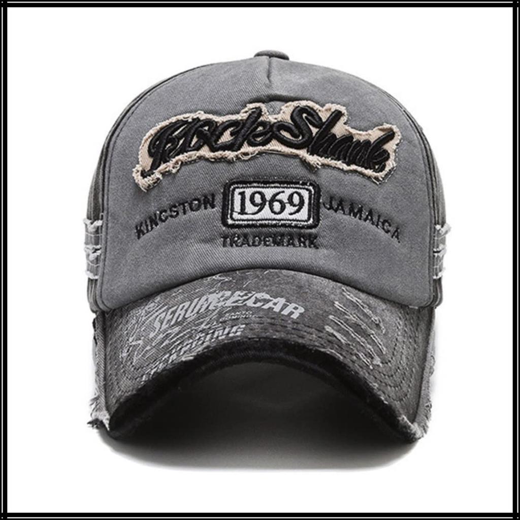 English American CA524 [White Fang] Hat, Letters, Logo, Cap, Casual, Distressed, Vintage, Sports, Men's, Women's, (Blue)