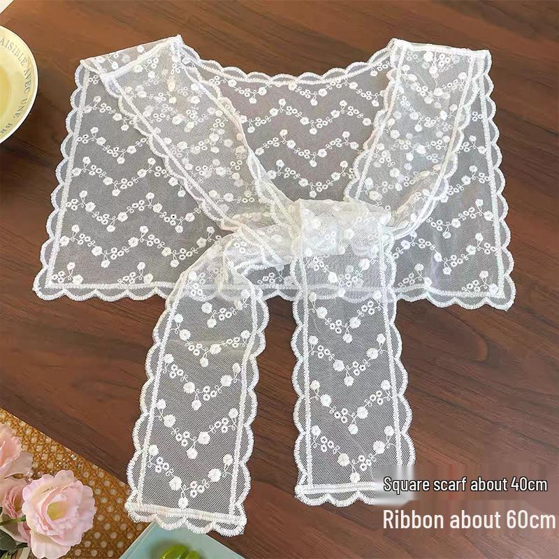 Women's Ballet Lace Trim Skirt with Peplum Waistband and Triangle Scarf Accessory (2025 Style)