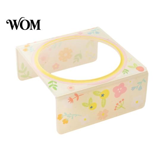 Dog Feeding Bowl Elevated Pet Ceramic with Flower Lace, Stable Base Acrylic Stand, Anti-spill Dish Anti-Tip Design for Cats And Dogs Food Water