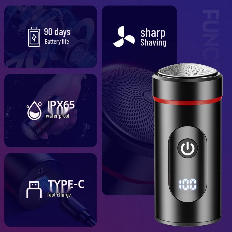Мини USB бритва для бороды: Портативная бритва высокой мощности с цифровым дисплеем и лезвиями из немецкой стали.