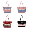 Rural Style Lace Bow Shoulder Bag Lattice Commuting Tote Bag Portable Denim Plaid Handbag  Women