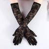 Summer Elegant Women Long Driving Gloves White Black Sunscreen Gloves Sexy Anti-UV Elasticity Lace Mesh Gloves Arm Warmer