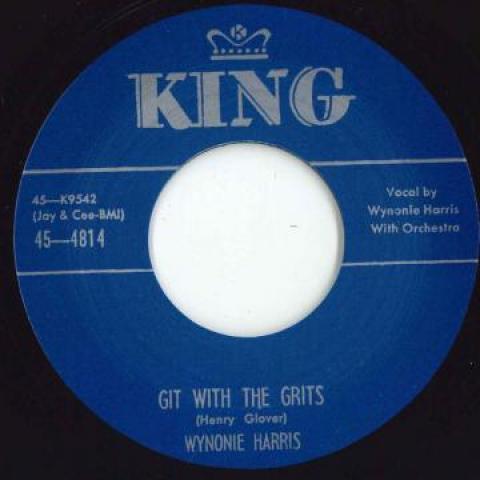 7-дюймовая пластинка WYNONIE HARRIS - Git With The Grits / Drinkin' Sherr 4814 King 1955 UK Блюз Б/У