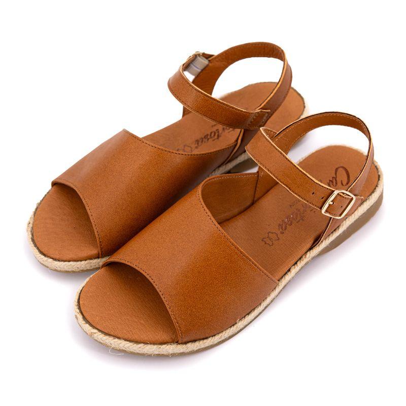 Коричневые кожаные босоножки viena Женский CARLA TORTOSA