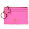 Coin Case Cross Grain Leather Logo with Key Ring Mini Skinny ID Case Coin Case Petunia 88250