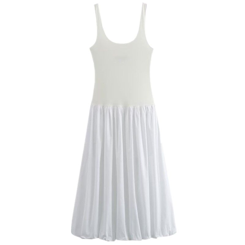 Fashion Style 2024 Summer New Arrival Women's Clothing Contrast Color Balloon Sling Midi Skirt Dress 4661327 250