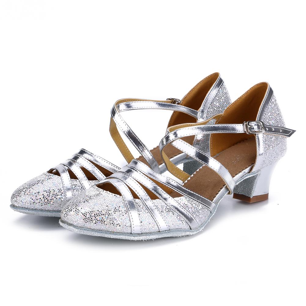 Fashion Women Latin Dance Shoes Waltz Tango Salsa Modern International Standard Dance Shoes Low Heel 4cm Soft Sole Indoor