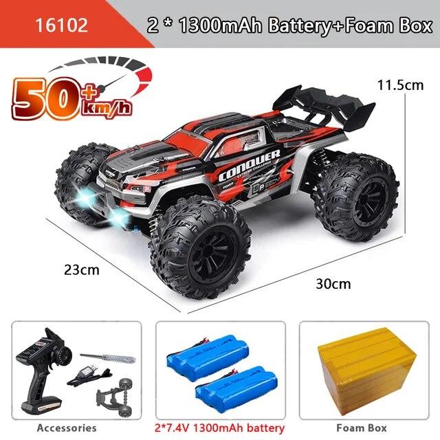 Новый автомобиль 4x4 с дистанционным управлением, 50 км/ч, со светодиодными фонарями, внедорожный 4x4, высокоскоростной дрифтовый монстр-трак, бесщеточный гоночный автомобиль для детей и взрослых, игрушки в подарок