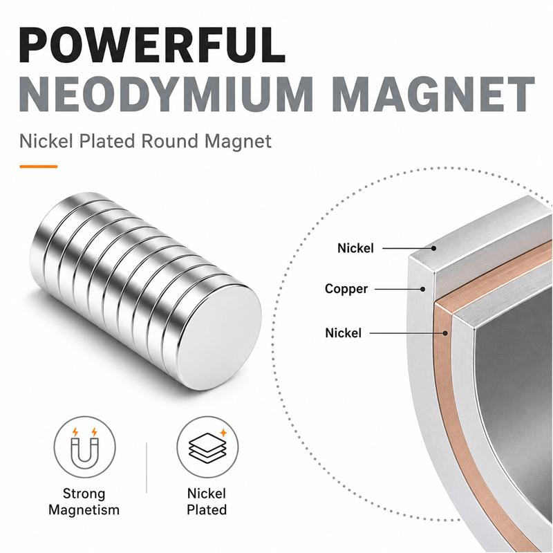 10/12/15/20mm Strong Magnets with Double Sided Adhesive Backing Round Permanent Powerful Neodymium Disc for Fridge Craft Sticker