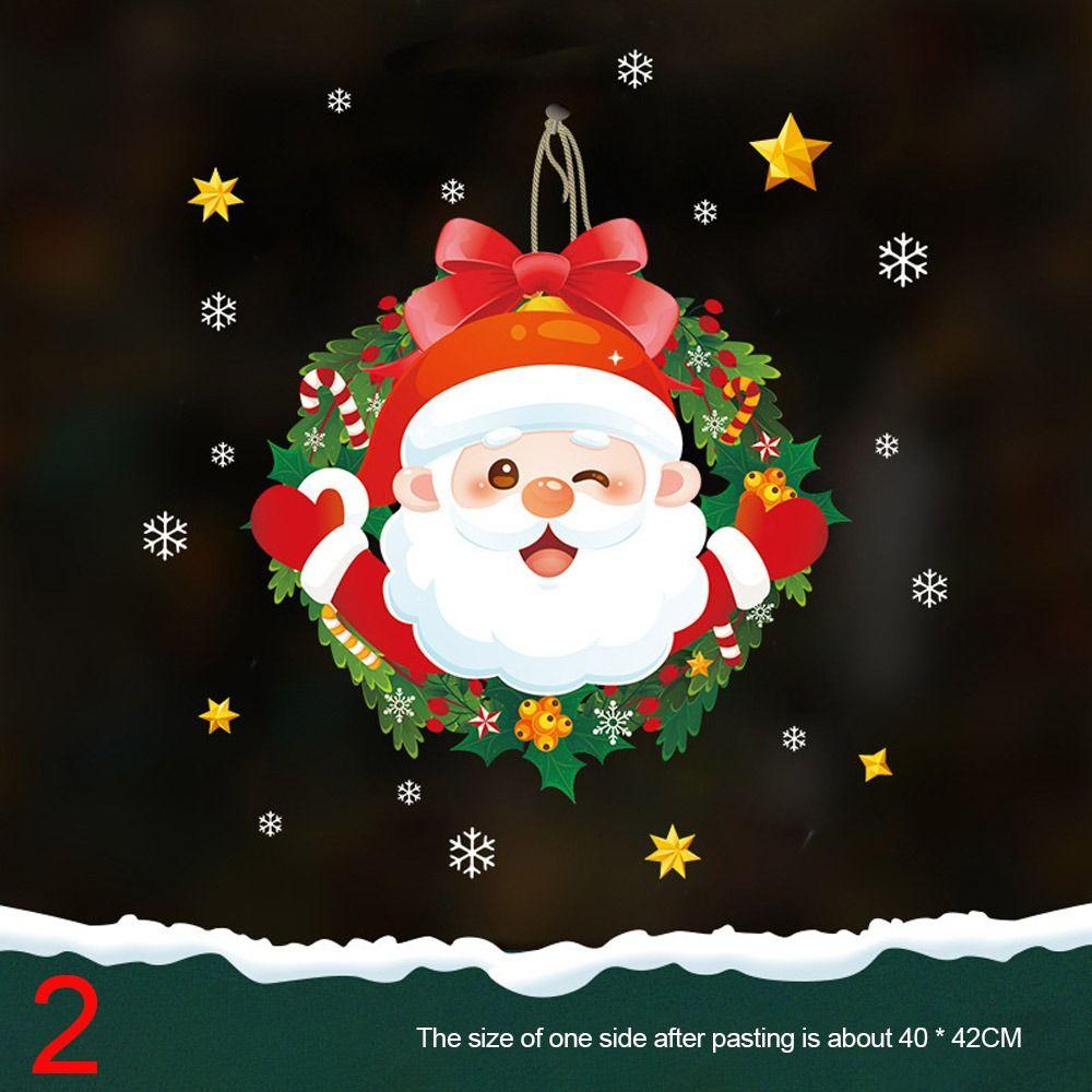 Новогодняя рождественская настенная наклейка Снежинка Санта-Клаус Лось Стеклянная наклейка Подарочная наклейка на окно Домашний декор
