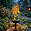 Courtyard Dragon Sculpture Solar Garden Light, Outdoor Sasquatch Statue Lamp, Fantasy Medieval Gothic Creature Sculpture, Pathway Light for Yard Lawn