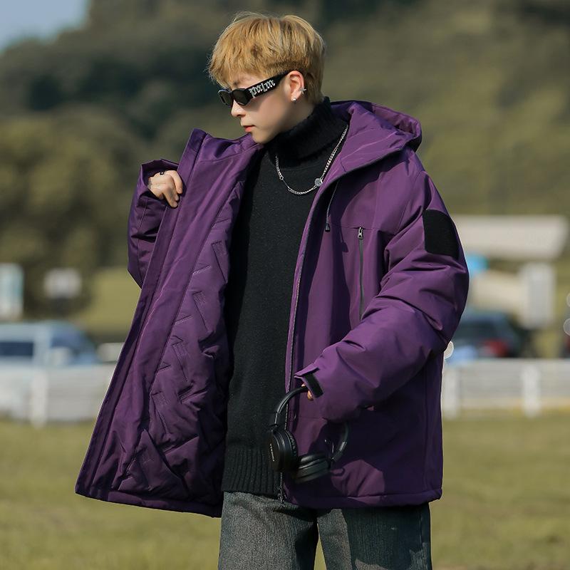 Куртка мужская хлопковая одежда называется модной уличной трехслойной технологией свободного покроя с капюшоном на осень