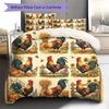 Retro Oil Painting Animals Pattern Bedding,Quilt Set Quilt Cover Pillowcase Home Birthday Gift (1 * duvet cover + 2 * pillowcase, without core)