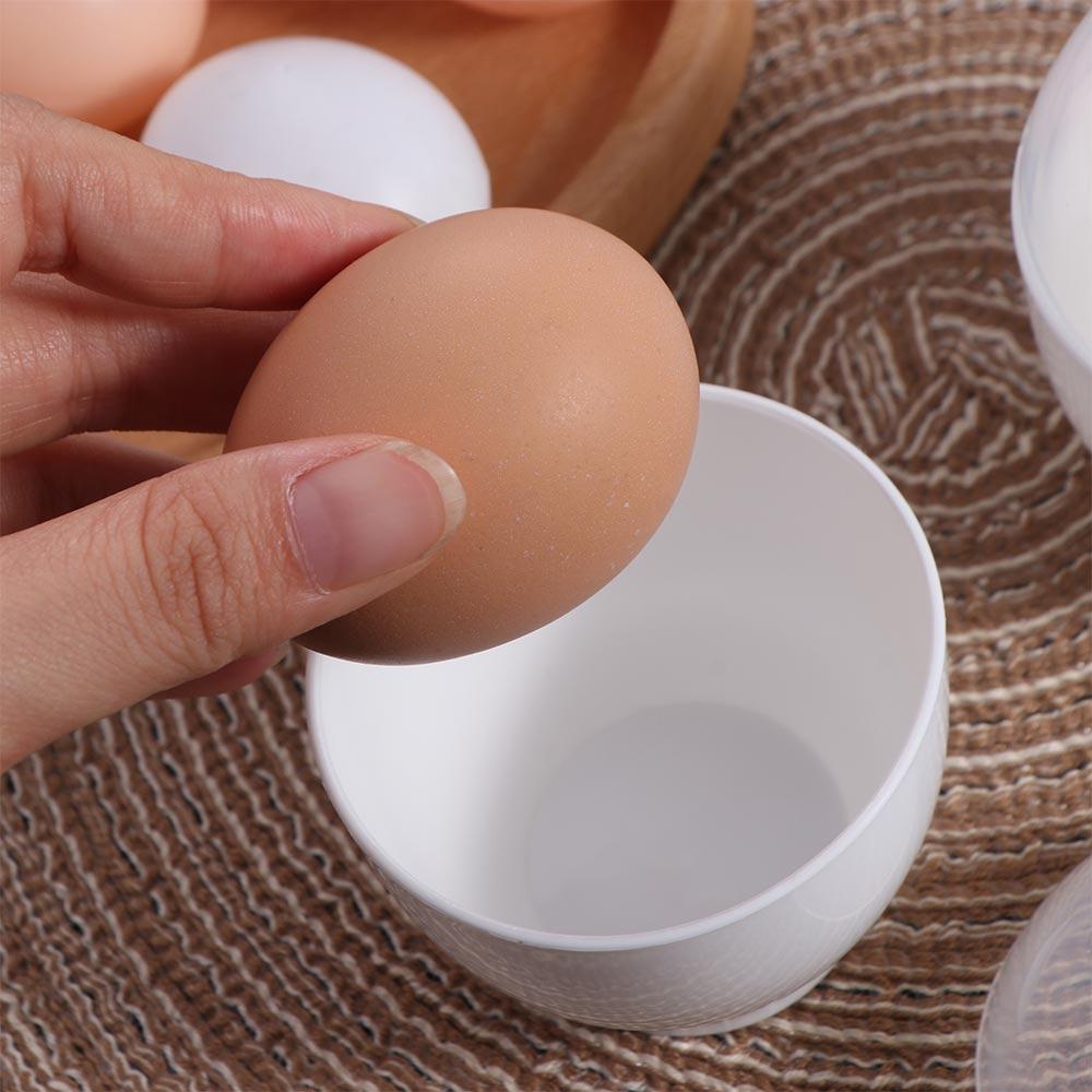 2pcs Heat Safe Microwave Egg Cooker Plastic Egg Boiler Household Steamed Egg Cup Breakfast
