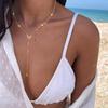 Elegant Beaded Necklace Y Shape Neck Jewelry Sun Pendant Necklace Alloy Texture Fashion Necklace for Fashion Ladies