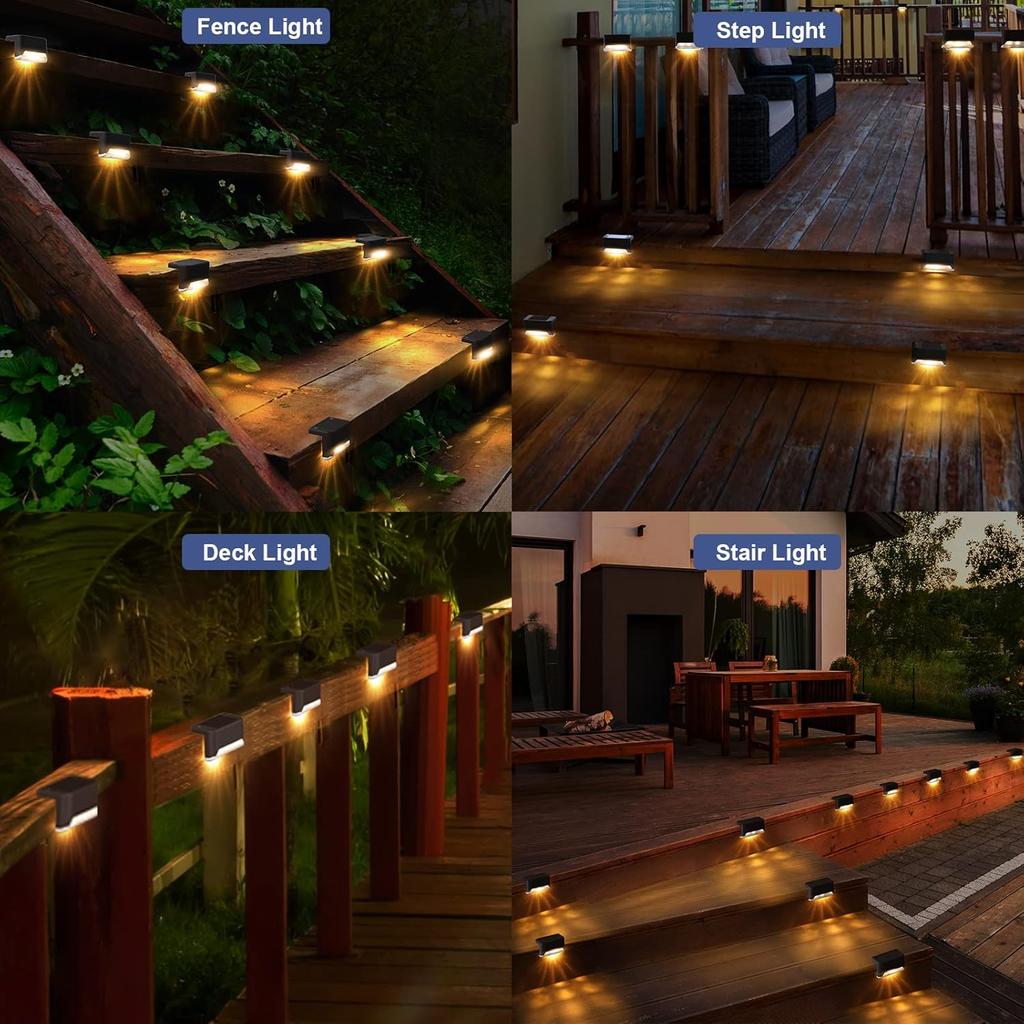 Outdoor waterproof LED solar deck light, suitable for steps, fences, courtyards, terraces,alleys,passages,backyards, and gardens