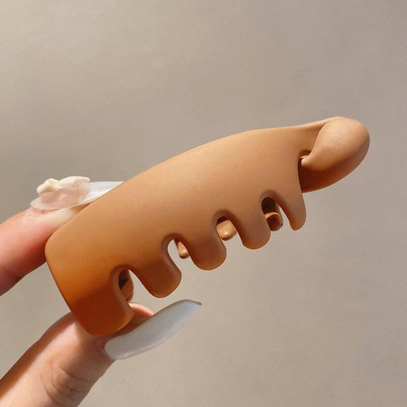 Матовые высокие зажимы для хвоста, сплошной цвет, зажим «банан», женские аксессуары для прически, модные заколки для хвоста, когти, заколки для волос